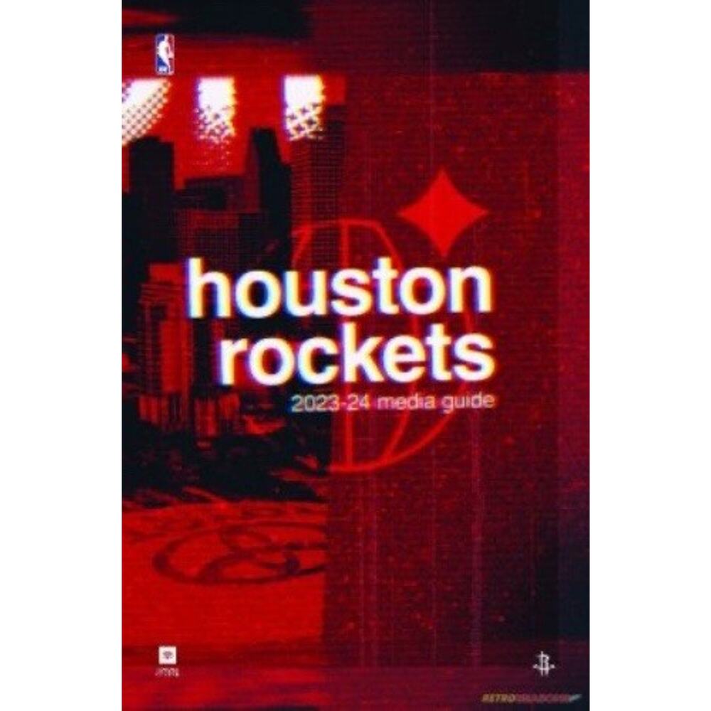 Houston Rockets 2023-24 Media Guide NBA Team Program Cover On 12x8in Metal Sign